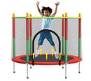 Fitnessshop™ Indoor & Outdoor Kids Trampoline with Safety Enclosure Net & Spring Pad - 55 inch Straight Leg Trampoline