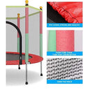 Fitnessshop™ Indoor & Outdoor Kids Trampoline with Safety Enclosure Net & Spring Pad - 55 inch Straight Leg Trampoline